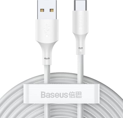 Baseus Simple Wisdom Data Cable Kit USB to Type-C 5A (2PCS/Set?1.5m White