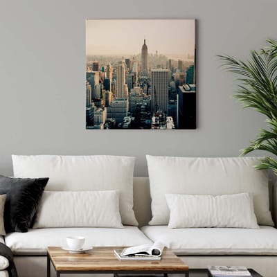 Canvas print DD123293 Skyline A.S. Création 0,5 x 0,5 m Beige / Creme Kantoor Hal/Gang Keuken Slaapkamer Woonkamer