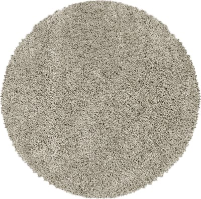 Flycarpets Azure Rond Vloerkleed Beige - Effen - Hoogpolig - 160x160 cm