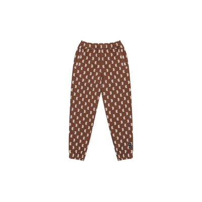 MLB Fw22 Logo Imprimé Partout Taille Élastique Poignets Fermés Pantalon Décontracté Pantalon Unisexe Marron Foncé 3APTM0424-43BRD S white
