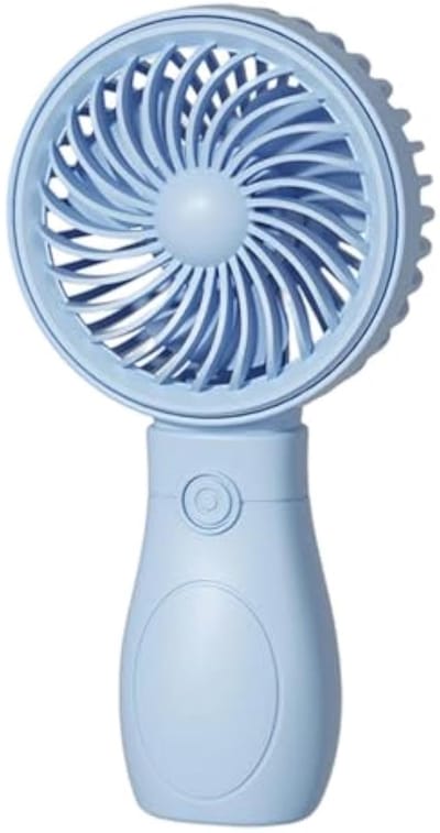 Elektrisch Draagbare Handventilator - Draadloze Tafelventilator - 3 Snelheden - LED Display - Voor Thuiskantoor, Reizen, Buiten - Oplaadbaar - Stille - Blauw - Kleine Portable Ventilator met USB - Lange Accuduur - Outdoor gebruik