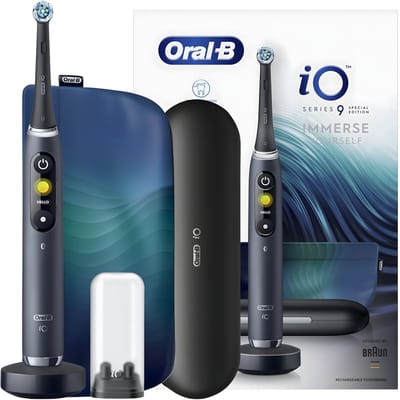 Oral-B iO Series 9 Elektrische Tandenborstel Black Onyx – Magnetische Technologie – 7 Poetsstanden – Smart Display – Reisetui
