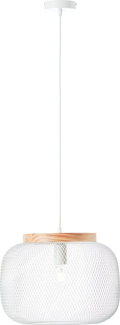 BRILLIANT H 110 cm, D 40 cm, E27, inkortbaar, metaal/hout, wit/licht hout