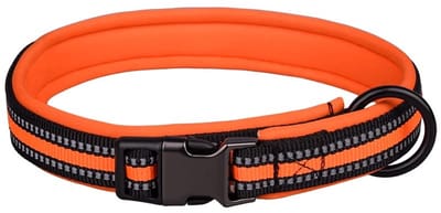 Dailygoods- Halsband Reflecterend - Verstelbaar - Zacht Neopreen - Veiligheidsgesp - Voor Kleine/Middelgrote/Grote Honden - Halsmaat 33-45cm - Hondenhalsband
