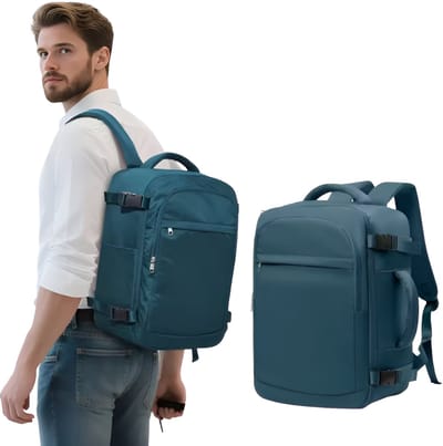 CarryQuest® - 15,6 inch Laptoptas - Ruime Capaciteit 20-35L - Reisrugzak - Waterbestendig Nylon - Universiteitsrugzak - Diepblauw