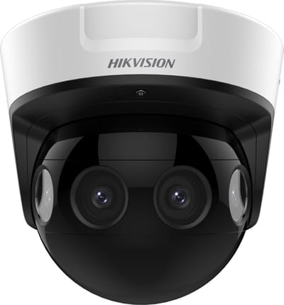 Hikvision® DS-2CD6924G0-IHS NFC 2.8mm 8 MP PanoVu Panoramic Network Camera - Multisensor - IP67/IK10 - Nightvision - Heater - Panorama Dome - 180° Horizontal FOV - Weather Proof - Built-in Heater + Smart Defog - DarkFighter