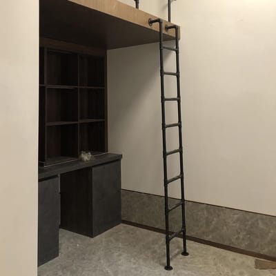 Metalen Loopladder - Zoldertrap Wandmontage - Veilige Toegang Creëren - Ruimtebesparende Oplossing - 1.5 meter - Zwart