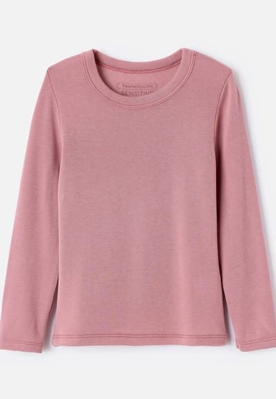 Damart - T-shirt met lange mouwen mix van Thermolactyl Sensitive - Kinderen - Roze - 8 JAAR