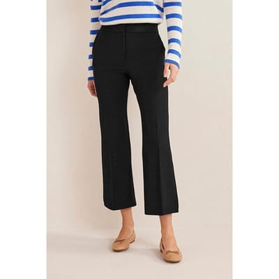 Boden Bi-stretch Crop Flare Trousers Black Maat: 6P | Wijde Broeken Outlet | Dames | Zwart