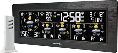 Weerstation App Bediening - Weer Monitor - Weersvoorspelling Thuis - 5-Daagse Prognose - 23 x 10 cm - Wit