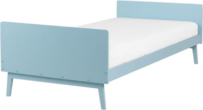 BONNAC - Eenpersoonsbed - Lichtblauw - 90 x 200 cm - Dennenhout