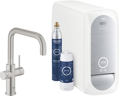 GROHE Blue Home Duo Keukenkraan - Met Bluetooth en WIFI - Starterkit - U-Uitloop - RVS - Voor gezuiverd, gekoeld en bruisend water
