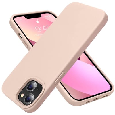 geschikt voor iPhone 13 Mini Hoesje Siliconen - Soft Touch Telefoonhoesje - geschikt voor iPhone 13 Mini Silicone Case met zachte voering - Mobiq Liquid Silicone Case Hoesje geschikt voor iPhone 13 Mini lichtroze