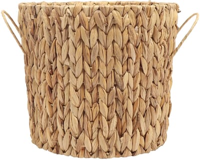 Gevlochten Mand Naturel | Ø33,5 cm | Decoratie Mand handgevlochten - Plantenmand of opslagmand - Natuurlijke Decoratie