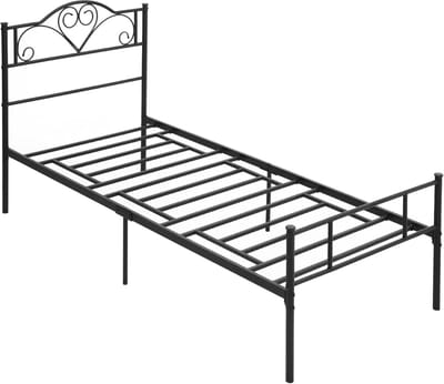 Eenpersoonsbed Frame - Bed met Lattenbodem - Slaapkamer Inrichting - Veel Opbergruimte - 90x200cm - Zwart