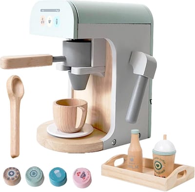 Houten Koffiezetapparaat - Speelgoed Keuken - Fantasierijk Spelen - Pedagogische Bevordering - 21 x 185 x 17 cm