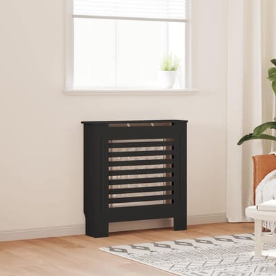 Radiatorbekleding MDF - Verwarmingsafdekking - Woonkamer Decoratie - Lattendesign - 78 cm - Zwart
