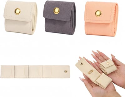 Opvouwbare reissieradenkistjes - Sieradenopslag voor ringen, oorbellen en armbanden, inclusief handige gespen en muntzakjes