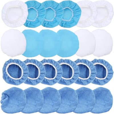 Polijstpad Cover voor Auto's, Motorfietsen, en Boten - Set van 24 stuks 6in/150mm Microfiber Nonwoven Katoen Polijstpads