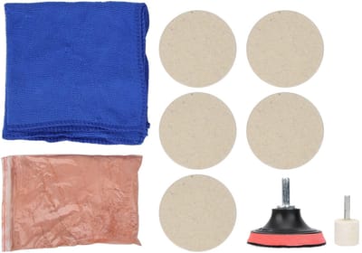 Store_9 - Glazen krasverwijderaar - Glaspolijstset - Inclusief wolpolijstpad - 100 g - Glaskrasverwijderaar - Ideaal voor autoglas - 5 stuks