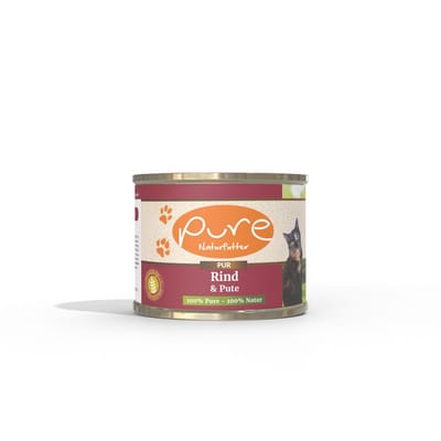 Pure - Katten natvoer Rund & Kalkoen – 68% Vers Vlees – Graanvrij & Zonder Toevoegingen – 6x195gr
