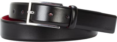 HUGO leren heren riem - zwart