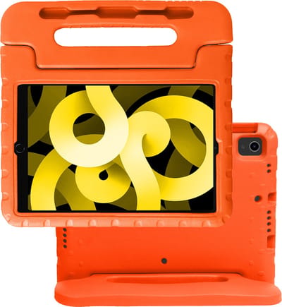 Hoes - Geschikt voor Apple iPad Air 5 (2022) - 10.9 inch - 5e Generatie - M1 - Kinderhoes Shockproof Bumper - Kidsproof Case - Tablet Hoesje - Kinder Hoes Cover - Oranje