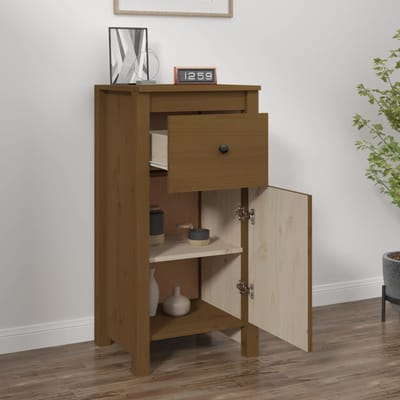 vidaXL - Dressoir - 40x35x80 - cm - massief - grenenhout - honingbruin