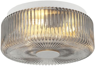 Kosilum - Paolina - Plafondlamp - Gerookt grijs en wit - Metaal en glas