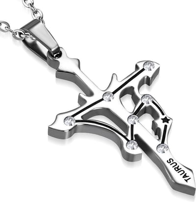 Amanto Ketting Stier - 316L Staal PVD - Horoscoop - 30x20mm - 50cm