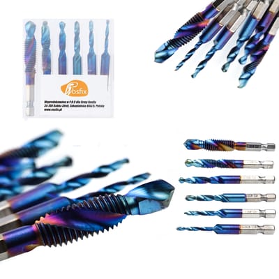 Rosfix Tappenset 6-Delig - HSS Tappen M3–M10 - 1/4"" Schacht 67–71 mm - Metaal, Hout, Kunststof