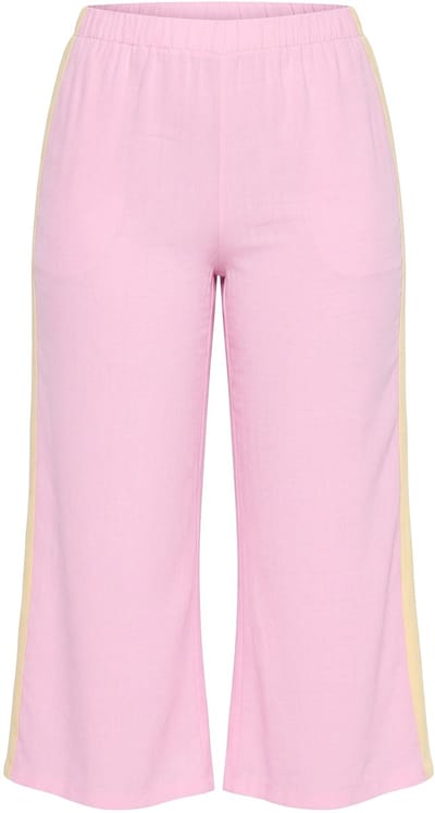 MIAMODA - Dames - Culotte wijde rechte pijpen zijstrepen - Roze - Maat 42