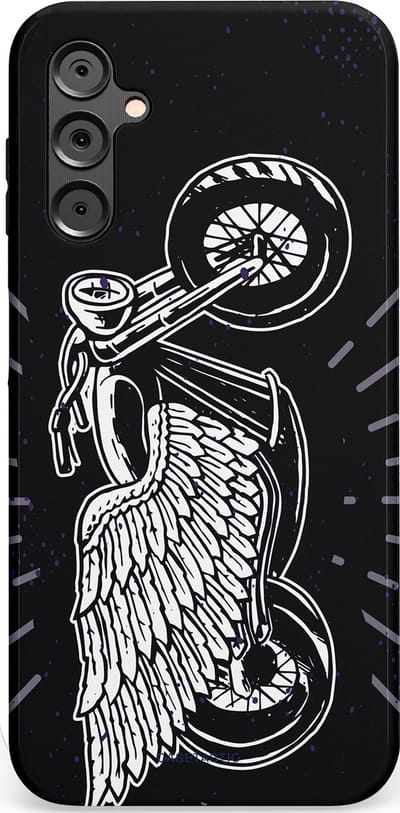 Casetastic Hoesje Geschikt voor Samsung A14 (5G/4G) - Stijlvolle Beschermende Duo-layer Case - Retro highway