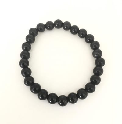 Obsidiaan armband zwart 6 mm bescherming en inzichtgevende  en reinigende steen