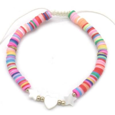 Enkelbandje Dames | Regenboog Kralen | Hart & Sterren Bedels | Verstelbaar | Zomerse Boho Sieraden – valentijn – cadeau