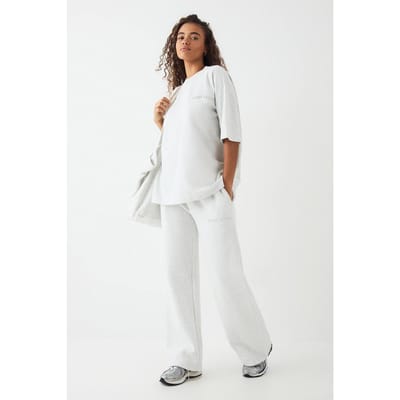 Dames DSGN Studio Geembosseerde Rechte Pijp Jogger | Ash Grey | Maat: XL
