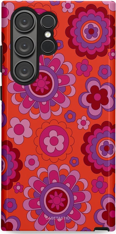 Casetastic Hoesje Geschikt voor Samsung S23 Ultra - Stijlvolle Beschermende Duo-layer Case - Retro warmte