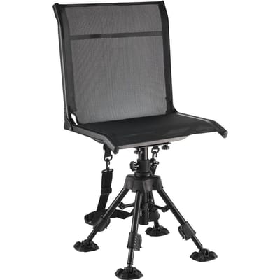 Jachtstoel, 360° Stille Draaibaarheid, Opvouwbare Draagbare Camouflage Stoel, Robuust Stalen Frame Grondkruk Stoel met Anti-Zink Draaivoeten, Hoogte