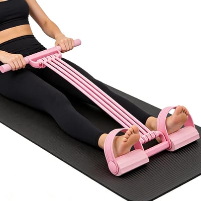 Fitness weerstandsband - Pedal trainer - Krachttraining thuis - Volledige lichaamsactivatie - 51 cm - Roze