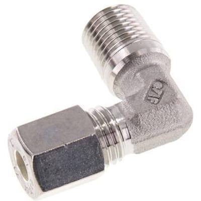 R 1/4'' Buitendraad x 6L RVS L-Knelfitting 90 graden 315 Bar DIN 2353 - FL2E-MO-ST-014R-06-L