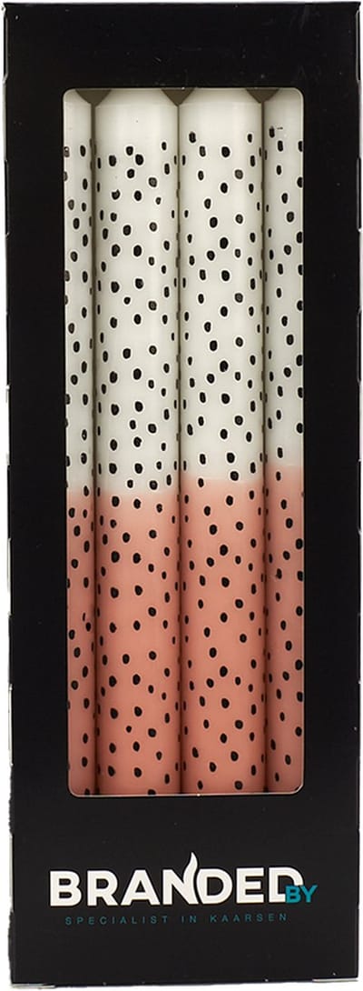 Dinerkaars dotjes Dip dye roze