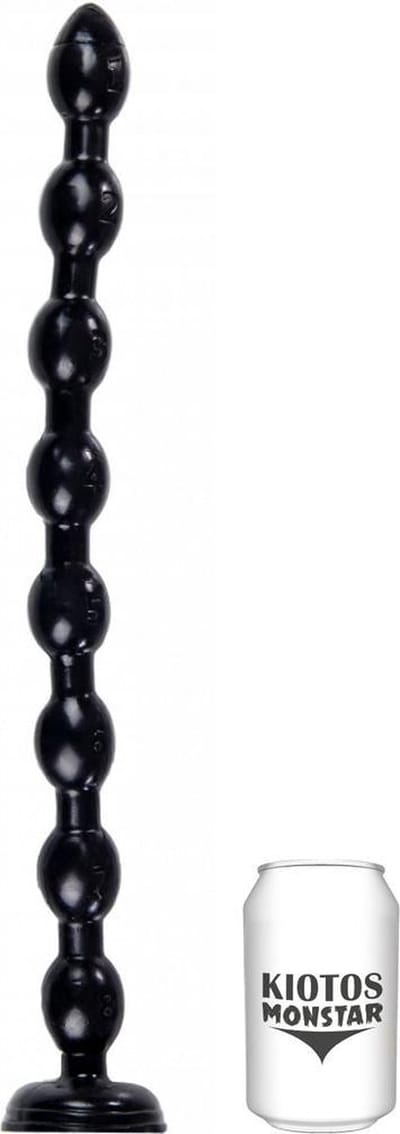 Kiotos Monstar - Mamba Beads - Dildo - Anaal Slang - 48 x 3,5 cm - Zwart