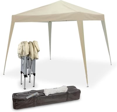 Snel Opzetbaar Vouwpaviljoen 3x3m Beige Tuinfeest Partytent Pop-up