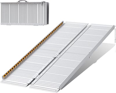 Inklapbare Rolstoelhelling - Draagbare Aluminium Oprit - Overwin Drempels - Extra Breed Ontwerp - 1525 cm Lengte - Zilver