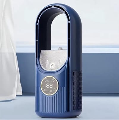 Mini airco – Blauw – airco met water – Mini airco 4 in 1 – Koelen, Blazen, Lucht Bevochtigen – Draagbare Luchtkoeler Koelventilator – 3 Wind Snelheden – USB-luchtkoeler – sfeerverlichting – Draagbare – koelventilator – Afkoeling – draagbare airco