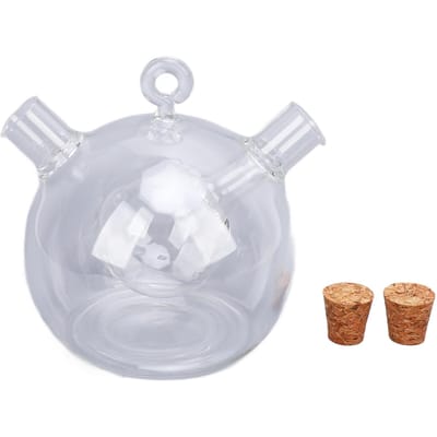 Olijfolie en Azijn Dispenser 2 in 1 Glas Dubbele Schenktuit Olie en Azijn Karaf Fles