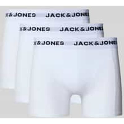 Jack & Jones Heren Boxershorts Trunks JACWAISTBAND 3-Pack Effen Wit - Maat XXL