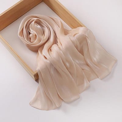 Eid Organza 70*175 cm Maxi Satin Khimar Abaya Dubai Arabisch Islamitische Moslim Sjaal Dames Glanzende Hijab Turban Hijabs Musulmans Femme beige