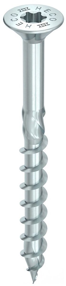 HECO TOPIX-Plus spaanplaatschroef 8x180mm - platkop - verzinkt - deeldraad - HD-40 - 61303 (Per 100 stuks)