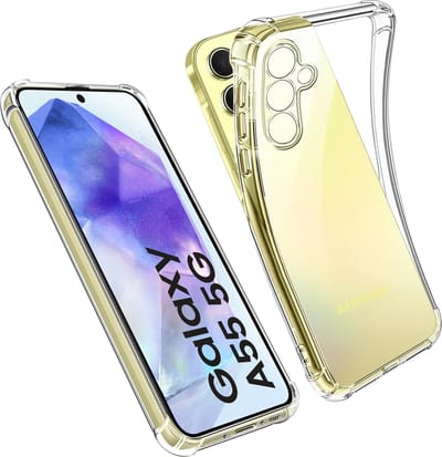 Hoesje Geschikt voor Samsung A55 Hoesje Siliconen Shockproof case - Arara Backcover- Transparant